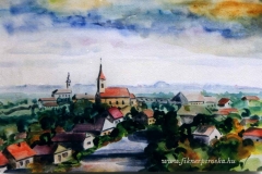 Látkép Nagyigmándról 2000. 30×40cm, akvarell