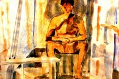 Tanulmány 2001. 21×29 cm, akvarell