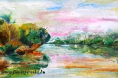A kanyargó Tiszánál 2004. 20×34cn, akvarell